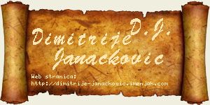 Dimitrije Janaćković vizit kartica